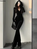 combinaison moulante velours noir