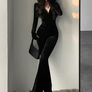 combinaison moulante velours noir