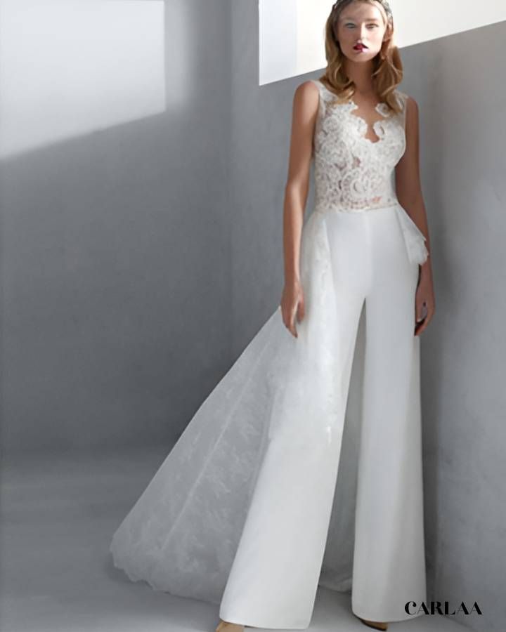 combi pantalon blanche élégante