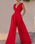 combinaison fluide rouge élégante