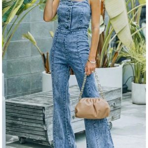 combinaison jean femme sans manche
