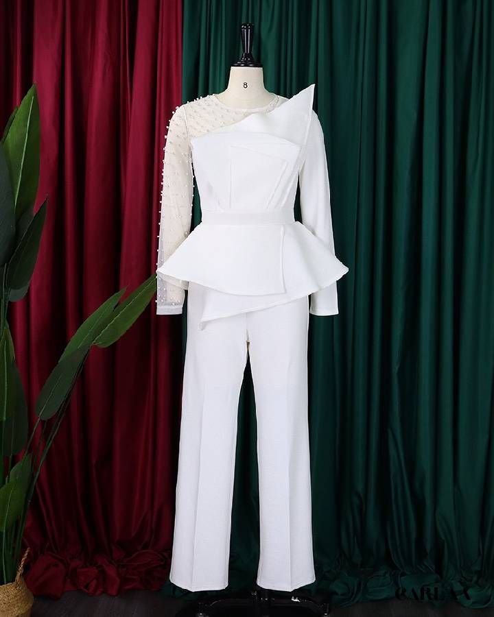 tenue cérémonie blanche combinaison